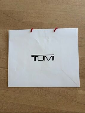 Brand New Tumi White Gift/Shopping Bag with Red Rope Handles